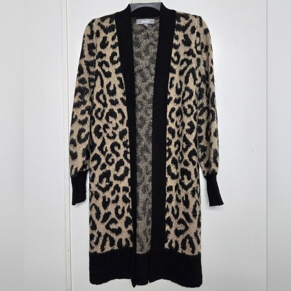 Marled Reunited Clothing Long Sleeve Duster Cardigan Sweater Animal Print Sz XS - Picture 1 of 8